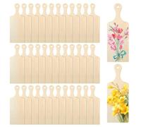 36 Pcs Wooden Mini Cutting Board with Handle Unfinished Wood Craft Mini Charcuterie Boards Paddle Blank Small Chopping Plank for DIY Kitchen Cooking Vegetables Decor