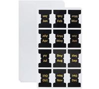 36 Pcs Writable White Sticky Index Tabs, 24 Pieces Self Adhesive Monthly Post It Tabs, Removable Page Markers for School, Office