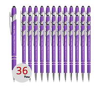 36 Personalized Pens in Bulk with Stylus Engraved Custom Pens,Soft Touch Metal,Engraving Name,Logo or Message,Customized Gifts for Graduation,Birthday,Boss,Teacher,LightGreen
