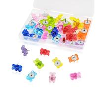 36 Piece Cute Bear Decorative Push Pins Thumb Tacks 9 Colorful Fun Designs Drawing Pins for Cork board Bulletin Board Walls Maps Home Office