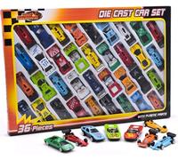 36 Piece Die Cast Metal Toy Cars Diecast Mini Racing Vehicles for Kids, Convertibles, F1, Sports Cars, Model Collector Cars Gift Playset