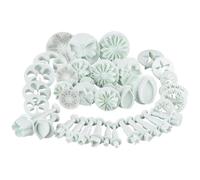 36 Piece Fondant Cake Cookie Plunger Sugarcraft Flower Leaf Butterfly Heart Shape Decorating Mold DIY Tools Fondant Cutters Shapes Clay Shape Cutters Fondant Molds for Cake Decoration