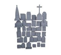 36 Piece Gravestone Set - 3D Printed Fantasy Terrain Scenery For Tabletop Wargaming, RPGs & Dioramas