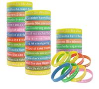 36 Piece Motivating Rubber Wristbands, Silicone Positive Inscription Wristbands, Motivating Baby Bands, Party Gifts for Kids, Teens Students, Suitable for M