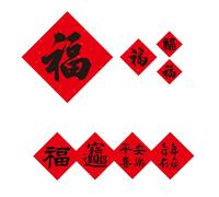36-piece Red - Paper Decorations Updated Year Lunar Character Door Stickers Set Rice Traditional Fu Festival for Home Doors Chinese (5 cm to 45 cm Assorted Sizes)