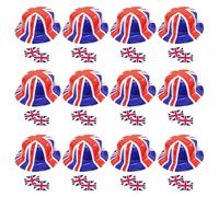36 Piece VE Day Union Jack Supporters Accessory Set - Includes 12x Plastic Union Jack Bowler Hats and 24x Temporary Tattoos - Perfect for Any British Events