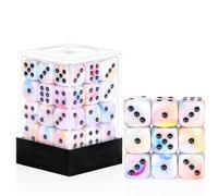 36 Pieces 12mm 6 Sided Mini Dice Set,Mixed ColoursD6 Game Dice Set,6 Sided Standard Game Dice for Board Games Dice Games Classroom Teaching Dices Game,with Portable Gaming Box(Yellow Blue Purple)