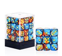 36 Pieces 12mm 6 Sided Mini Dice Set,Two Colours D6 Game Dice Set,6 Sided Standard Game Dice for Board Games Dice Games Classroom Teaching Dices Game,with Portable Gaming Box(Orange & Blue)