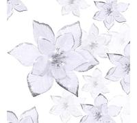 36 Pieces 3 Size Christmas Glitter Poinsettia Artificial Wedding Flowers Christmas Flowers Decoration Ornaments for Christmas Tree New Year Home Outdoor Decoration (White,3/4/ 6 inch)