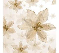 36 Pieces 3 Size Christmas Poinsettia Christmas Tree Flowers Glitter Faux Flowers Decoration Artificial Poinsettia Ornaments For Christmas New Year Home Outdoor Decoration (Gold, 4/6/8.7 Inches)
