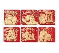 36 Pieces Chinese New Year Red Envelopes Horse Spring Festival Blessing Envelopes, Square Chinese Year Red Packets, 2026 Cartoon Gift Money Pouches for Spring Festival & Traditional Chinese New Year
