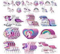 36 Pieces Christmas Tree Ornament Set Unicorn Rainbow Christmas Ornaments Unicorn Horse with Pink Heart Ornament Unicorn Figurine Rainbow Cloud Ornaments for Unicorn Party Christmas Tree Decor