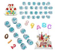 36 Pieces Fondant Letter Cutters, Alphabet Cookie Cutters, Icing Letter Cutters for Baking Birthday Christmas Party Cake Decoration