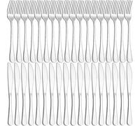 36 Pieces Knife and Fork Sets, Joeczo Stainless Steel Cutlery Set for 18 People, Cutlery Set Include Forks Set of 18 and Knives Set of 18, Dishwasher Safe, Silverware Set for Home/Restaurant