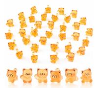 36 Pieces Mini Raccoon Animals Luminous Tiny Resin Animals Mini Raccoons for Dollhouse Micro Fairy Garden Landscape Aquarium Birthday Decorations