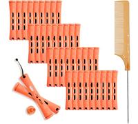 36 Pieces Perm Rods for Short Hair Small Hair Rollers with Steel Pintail and Rat Tail Combs for Cold Wave Perming and Hairdressing Styling Essential Tools for Salon Quality Results