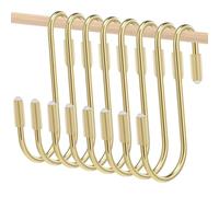 36 Pieces S Shaped Hooks Hanging Small S Hooks Hanger Vinyl Coated Closet S Hooks for Hanging Jeans Coat Towels Plants Jewelry Pot Pan Cups (Champagne Gold,2.4 Inch)