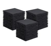 36 Pieces Slate Drink Coasters, GOH DODD 4 Inch Black Coasters Stone Coaster Set, Laser Engraving Blanks with Anti-Scratch Bottom for Home Office Kitchen Housewarming Gifts Wedding Party, Square