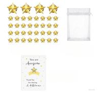 36 Pieces Star Badge Lapel Pin, Gold Star Pin Set mit Inspirational Cards and Organza Bags, Employee Appreciation Thank You Gifts for Colleagues Student Nurses Volunteer Teacher Veterans