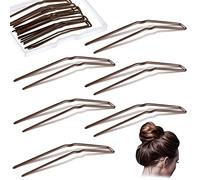 36 Pieces U Shaped Hair Pins Ballet Bobby Pins U Pin Hair Styling Pins Bobby Pins for Updo Metal U Bun Hair Pins for Women Girls Thick Thin Long Curly Hair (Brown, 3 Inches)