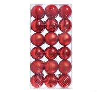 36 plastic Christmas ball ornaments with shatterproof design for decorating trees and wreaths, suitable for maintaining festive ambiance at holiday and New Year parties (red)