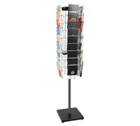 36 Pockets-360° Rotating Magazine Rack, Detachable Floor Standing Comic Books Brochure Display Stands, Pamphlet Literature Spinner Racks for Retail Store, Bookstore, Home