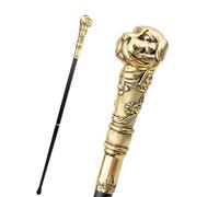 36" Pug Walking Cane, Ornate Dog Head Stick Removable Anti Slip, for Cosplay Collection Decor(Dark Gold)