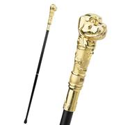 36" Pug Walking Cane, Ornate Dog Head Stick Removable Anti Slip, for Cosplay Collection Decor(Gold)