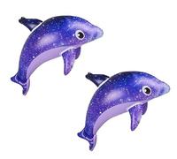 36" Purple Galaxy Dolphin Colorful Dolphin Inflatable Pool Toy (6 Pack)