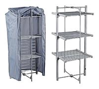36 Rail Heated Clothes Airer 3-Tier Foldable Dryer with Cover