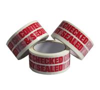 36 Rolls Of CONTENTS CHECKED & SECURITY SEALED Printed Packing Tape 48mm x 66M