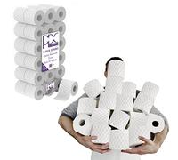 36 Rolls x Embossed 2 Ply Paper Towels Kitchen Hand Towel Tissue Paper Toilet Rolls Hygiene Absorbent Strong Wiping Bathroom Tissue Multipurpose Wiper Roll Cleaning (Super Jumbo White Toilet Paper)