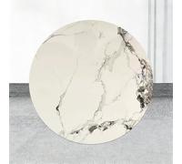 36" Round Marble Lazy Susan - Large Sintered Stone Rotating Tray, Multi-Color Kitchen Tabletop nizer, Elegant Serving Turntable (White & Black)