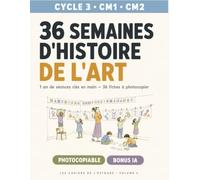 36 semaines d'histoire de l'art - Cycle 3, CM1 CM2: 1 an de séances clés en main pour professeur des écoles : une semaine, un style, un événement daté - 36 fiches à photocopier et bonus IA