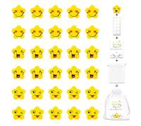 36 Set End of Term Gifts, Gifts for Students from Teachers, Star Eraser Rubber Bulk with Greeting Card, Leaving School Leavers Gifts in Organza Bags, Class Gifts