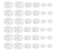 36 Set Plastic Sew on Snap Button, 3 Sizes Invisible Snaps for Sewing, Clear Round Plastic Snap Buttons Clothes Poppers Fasteners, Sew on Snaps for Clothing Shirt Sewing DIY Craft(7.5mm, 10mm, 12.5mm)