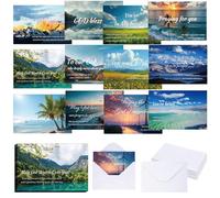 36 Set Praying for You Greeting Cards Landscape Bible Scripture Verse Prayer Card Scripture Inspirational Christian Prayer Cards with Envelope Religious Encouragement Note Card for Women Men(Scenery)