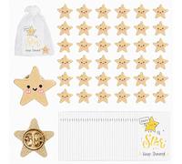36 Sets Employee Appreciation Gifts Bulk, Well done gifts - Motivational Star pin Badge with Greeting Cards and Organza Bags, Thank You Pin Badge for Staff Coworkers Students Volunteers