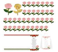 36 Sets Funeral Favors for Guests Rose Pin Memorial Decorations Enamel Lapel Pins Celebration of Life Favors with Rose Brooch Organza Bags Memorial Cards for Family Church Funeral Gifts