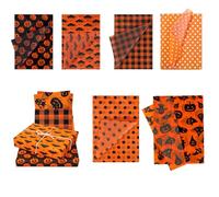 36-Sheet Halloween Wrapping Paper Set - Orange & Black Tissue Paper for Gifts, Party Decorations, Tissue Paper Sheets for Packaging