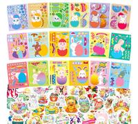 36 Sheets Easter Rabbit Make a Face Stickers+50 Themed Stickers, Make Your Own DIY Stickers for Kids, Mix and Match Sticker for Children, Art Crafts Suitable for Eater Party Supplies Gifts