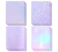 36 Sheets Holographic Sticker Paper, Transparent Holographic Vinyl Laminate Film, Clear Overlay Lamination Sticker Paper Self Adhesive Waterproof - Gem, Dot, Colorful, Star Patterns/8.5x11 inch