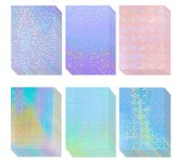 36 Sheets Holographic Stickers Paper Clear A4 Vinyl Sticker Paper Self-Adhesive Waterproof Transparent Film 11.7 x 8.3 Inches (Novel Style)