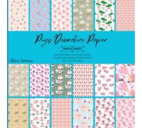 36 Sheets Pig-Themed Decorative Paper Pad for Scrapbooking: 18 Single-Sided Designs 8.5" x 8.5" for Your Crafting Needs