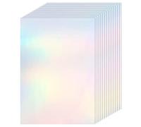 36 Sheets Transparent Holographic Paper Sticker A4 Holographic Vinyl Film Self Adhesive Waterproof Pattern, 11.7 x 8.3 Inches (Colorful)