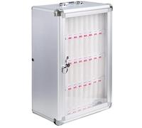 36-Slot Wall-Mounted Locker Aluminum & Transparent Acrylic Secure Phone Storage for Students & Staff Handy for Efficient Space Management