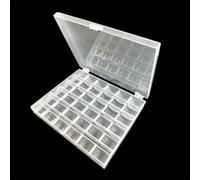 36 Slots Bobbin Case, Clear Empty Embroidery Thread Organiser Sewing Box Traveler Kits for Adults UK Cotton Reel Bobbin Storage Without Bobbins for Sewing Machine (Clear)