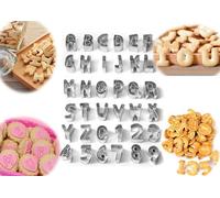 36 Small Piece Letter Cookie Cutters Alphabet Cookie Cutters Baking Accessories (36 pcs ABC,123)