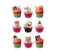 36 Stand Up Guy Fawkes Bonfire Night Themed Edible Wafer Paper Cake Toppers Decorations