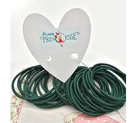 36 Thin Soft 2mm Snag Free Endless Hair Elastics Bobbles Bands School Uniform Reception and nursery girls Hair Ties (Dark Green Bottle)